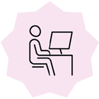 Icon of man working on a PC