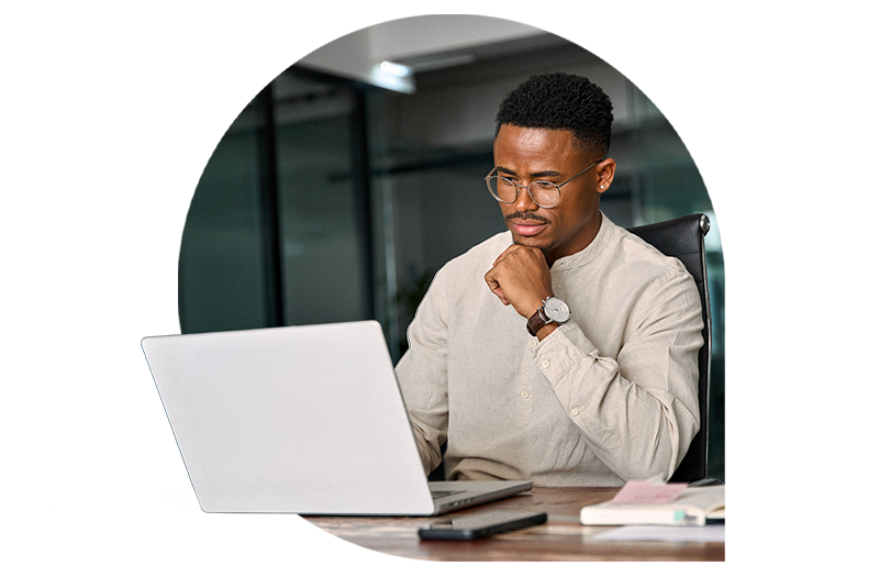 Man working on a laptop