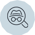 Icono de un detective con una lupa