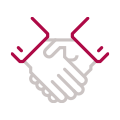 Guidance and support handshake icon