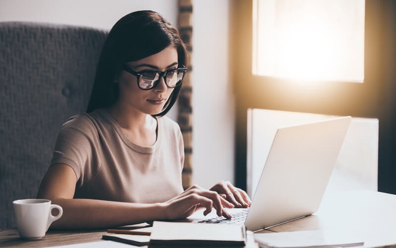 woman-on-laptop Remote working